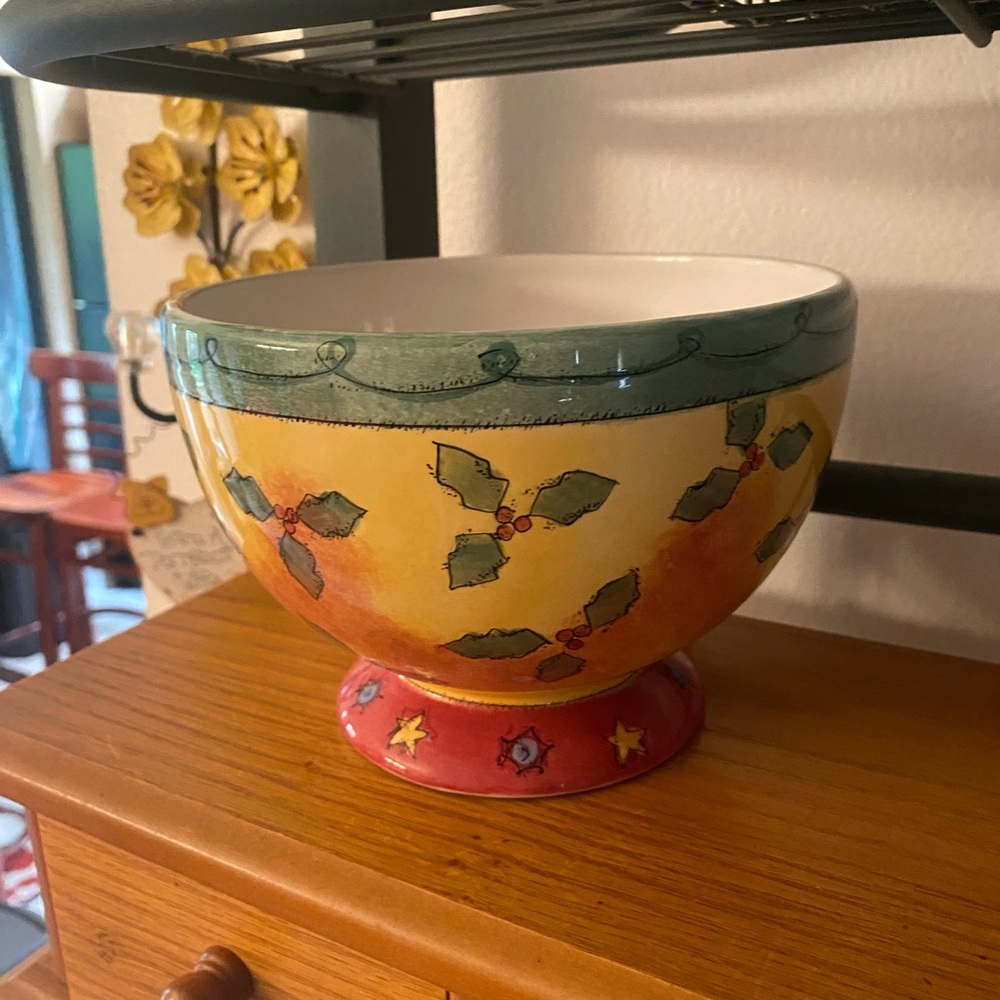 The Sweet Shoppe Christmas Footed Candy Mixing Bowl by Sue Zipkin - Picture 3 of 10